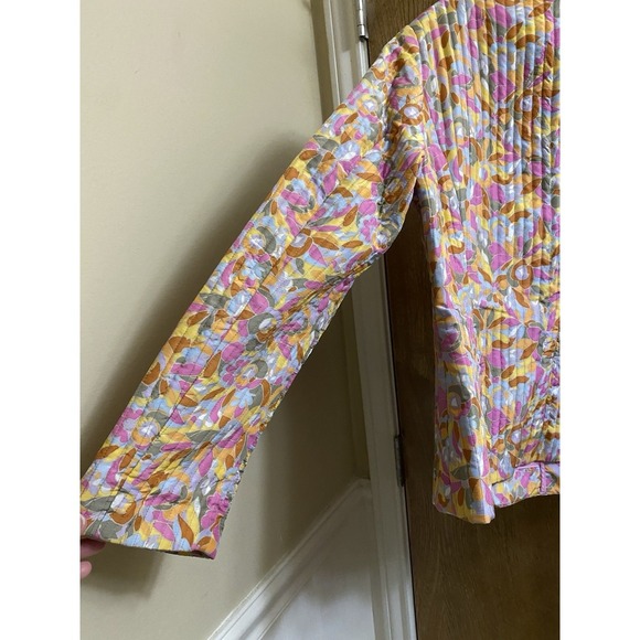 NEW Sigrid Olsen Silk Multicolored Jacket Quilted Floral Pattern Sz Petite M NWT - Picture 10 of 15